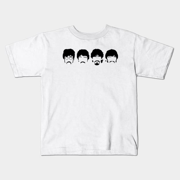 Minimalist Beatles Kids T-Shirt by MucisianArt